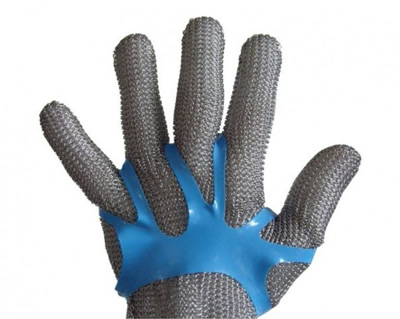 GUANTES CON O SIN PUÑO, GUANTES CON GUARDABRAZO, DELANTALES 100% EN MALLA DE ACERO INOXIDABLE